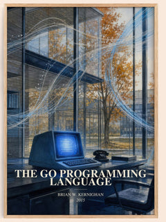 The Go Programming Language watercolour book poster by Brian W. Kernighan – framed literary art print