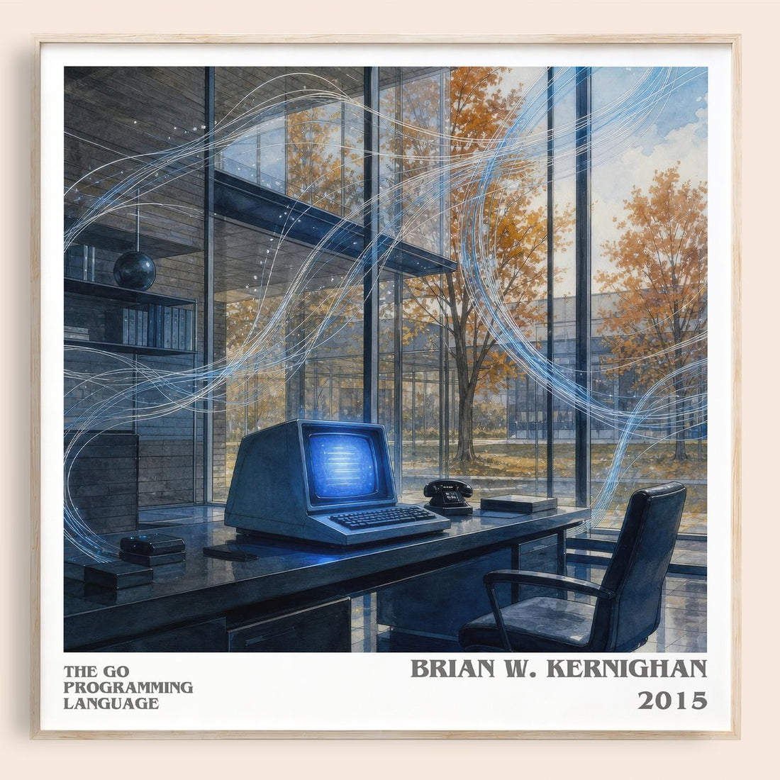 The Go Programming Language literary book poster by Brian W. Kernighan – framed literary art print