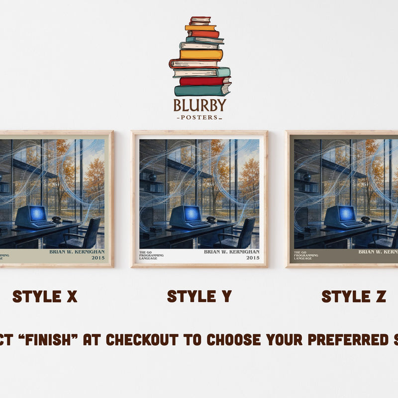 The Go Programming Language literary print in frame leaning in hallway – non fiction wall art
