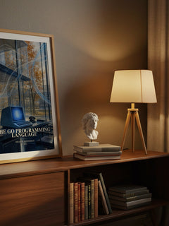 The Go Programming Language watercolour print on bookshelf – Brian W. Kernighan fan gift