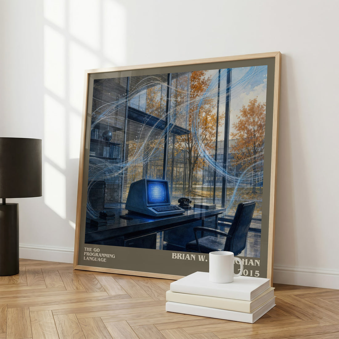 The Go Programming Language literary print framed by window – literary home decor