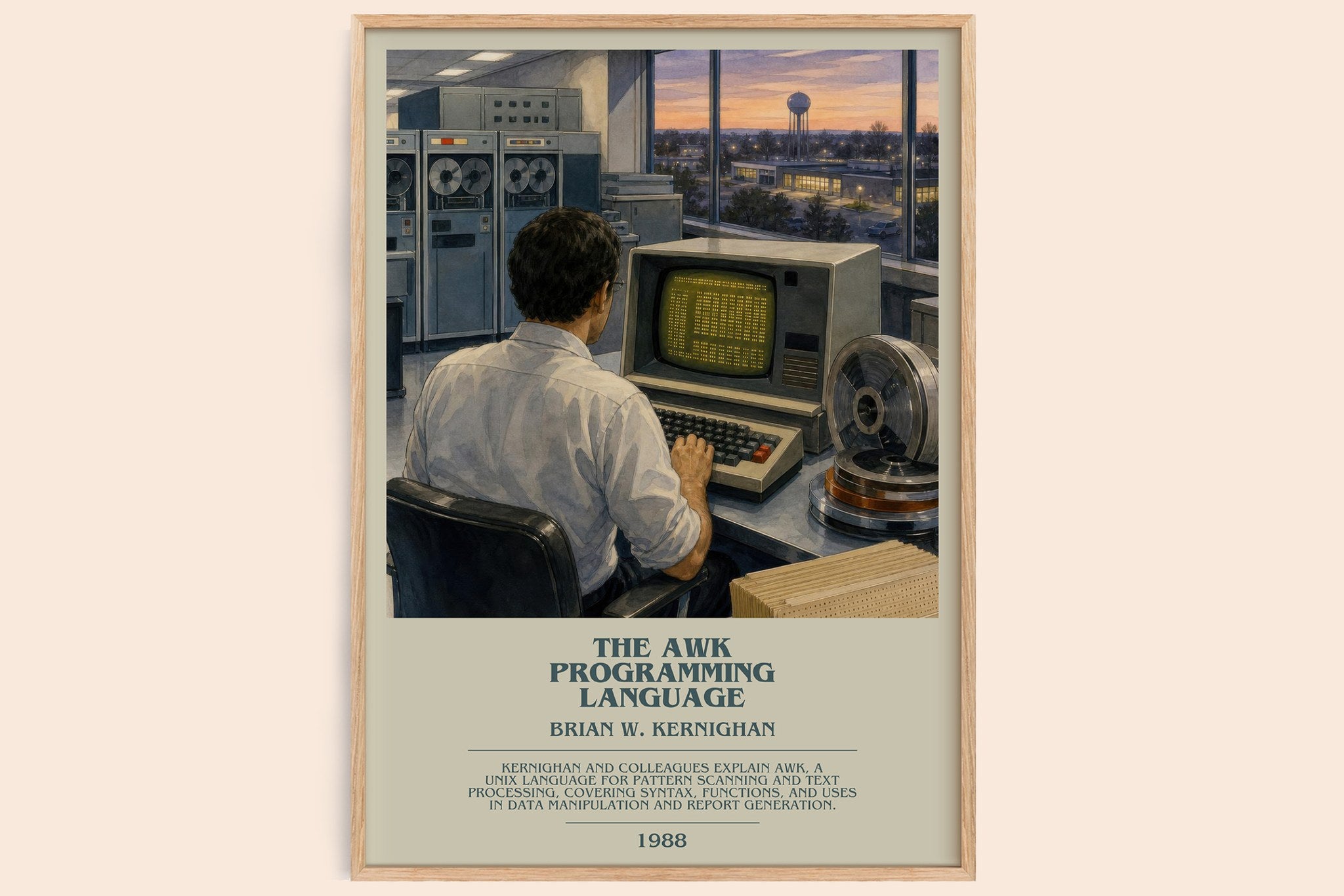 The AWK programming language Bookish Wall Art by Brian W. Kernighan