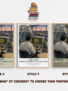 The AWK programming language book cover print in frame leaning in hallway – non fiction wall art
