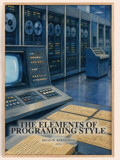The elements of programming style watercolour book poster by Brian W. Kernighan – framed literary art print
