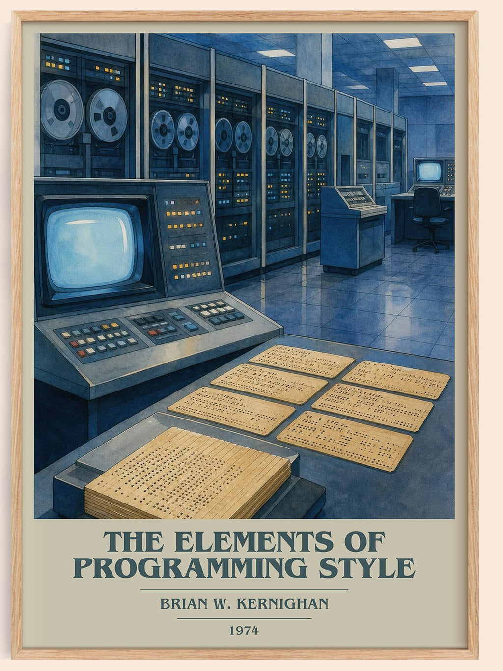 The elements of programming style book cover book poster by Brian W. Kernighan – framed literary art print