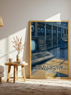 The elements of programming style watercolour print in frame leaning in hallway – non fiction wall art