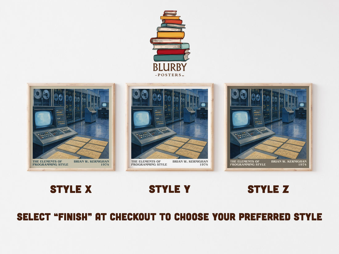 The elements of programming style literary print in frame leaning in hallway – non fiction wall art (mockup)
