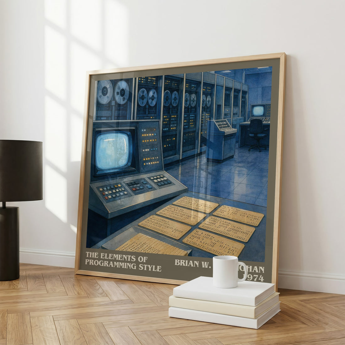 The elements of programming style literary print framed by window – literary home decor