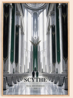 Scythe watercolour book poster by Neal Shusterman – framed literary art print