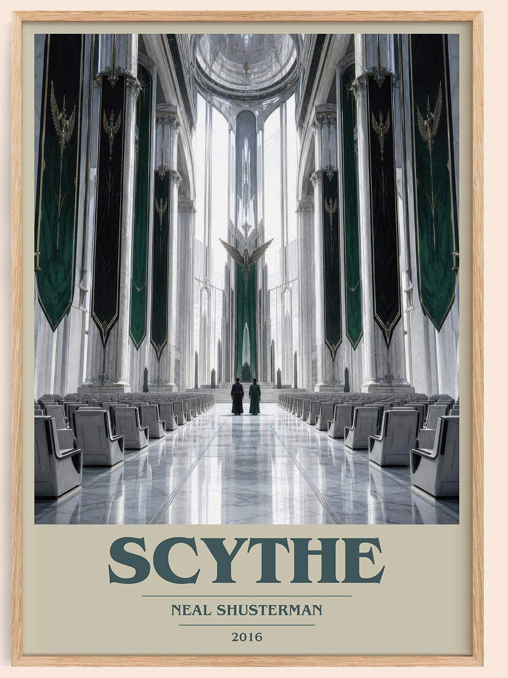 Scythe book cover book poster by Neal Shusterman – framed literary art print