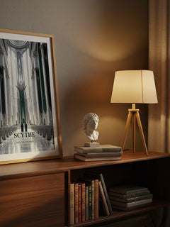 Scythe watercolour print on bookshelf – Neal Shusterman fan gift