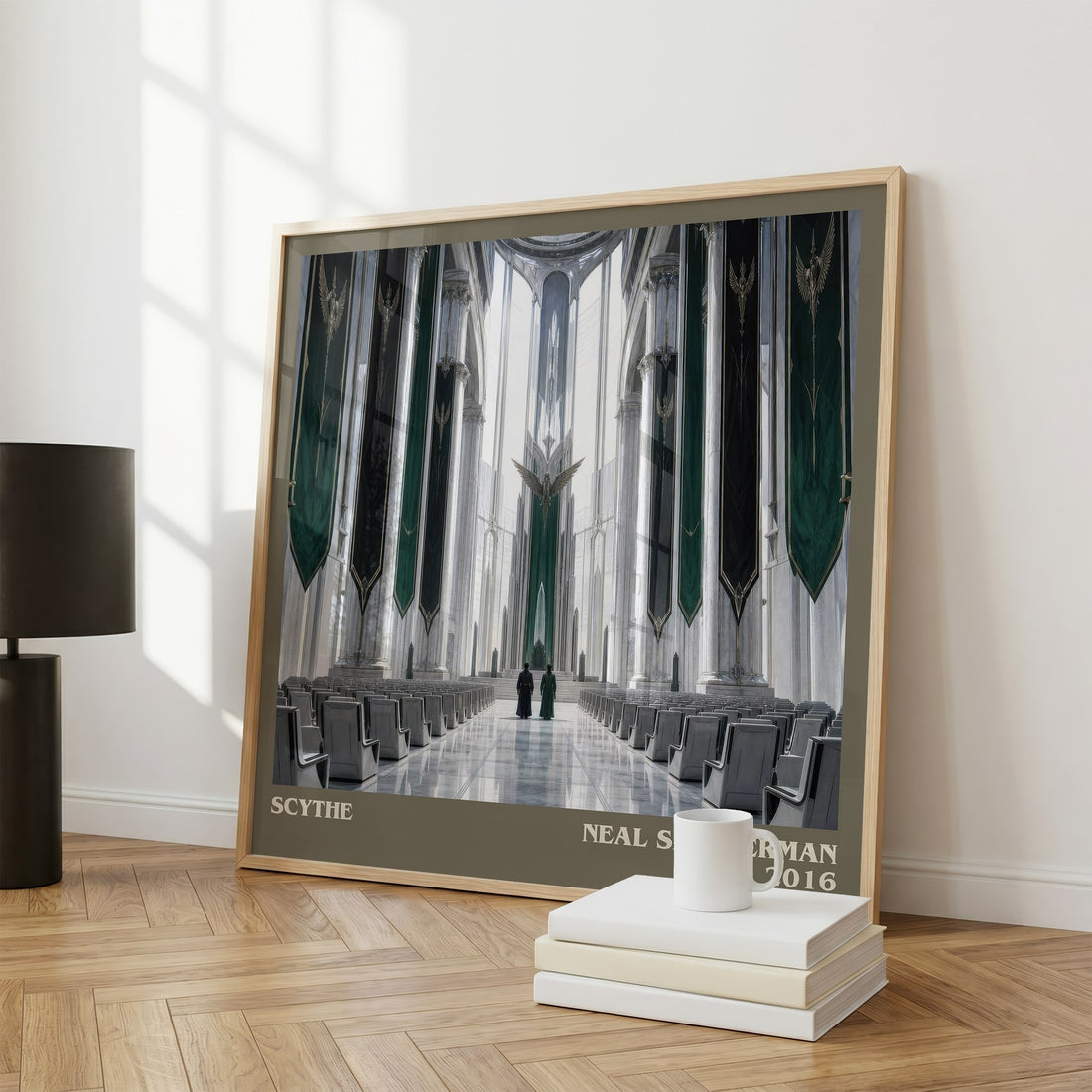 Scythe literary print framed by window – literary home decor