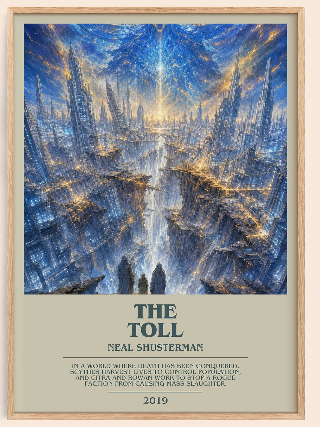 The Toll bookish book poster by Neal Shusterman – framed literary art print