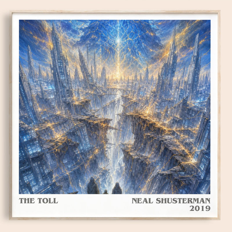 The Toll literary book poster by Neal Shusterman – framed literary art print