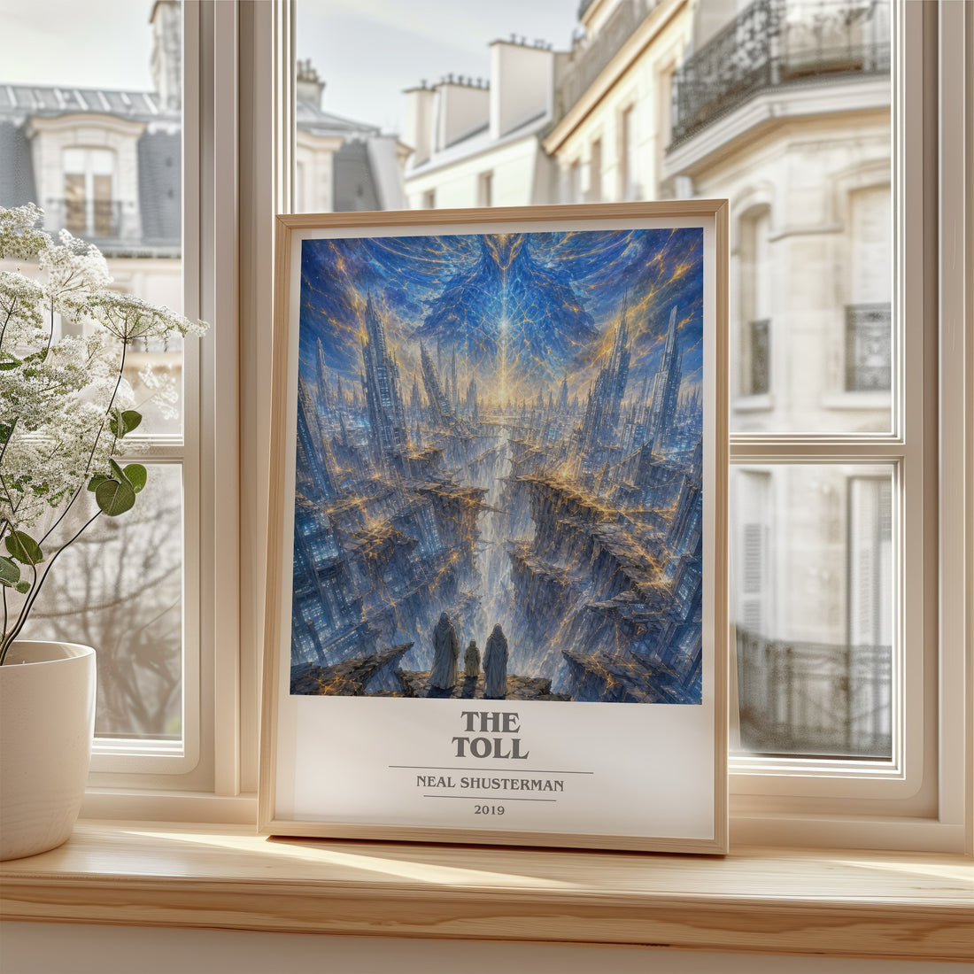 The Toll book cover poster colour and style options – Neal Shusterman book art