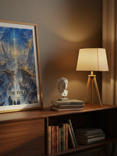 The Toll watercolour print on bookshelf – Neal Shusterman fan gift