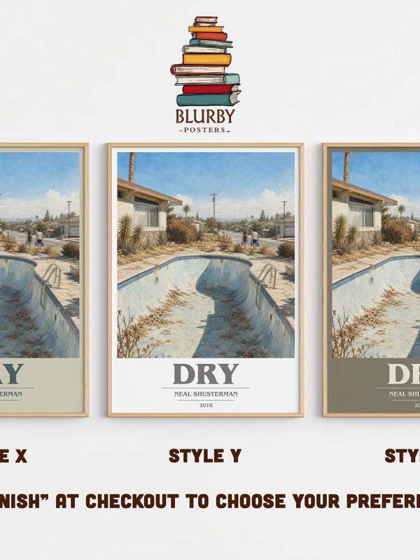 Dry book cover print in frame leaning in hallway – dystopian wall art