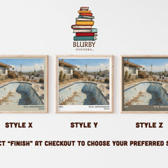 Dry literary print in frame leaning in hallway – dystopian wall art