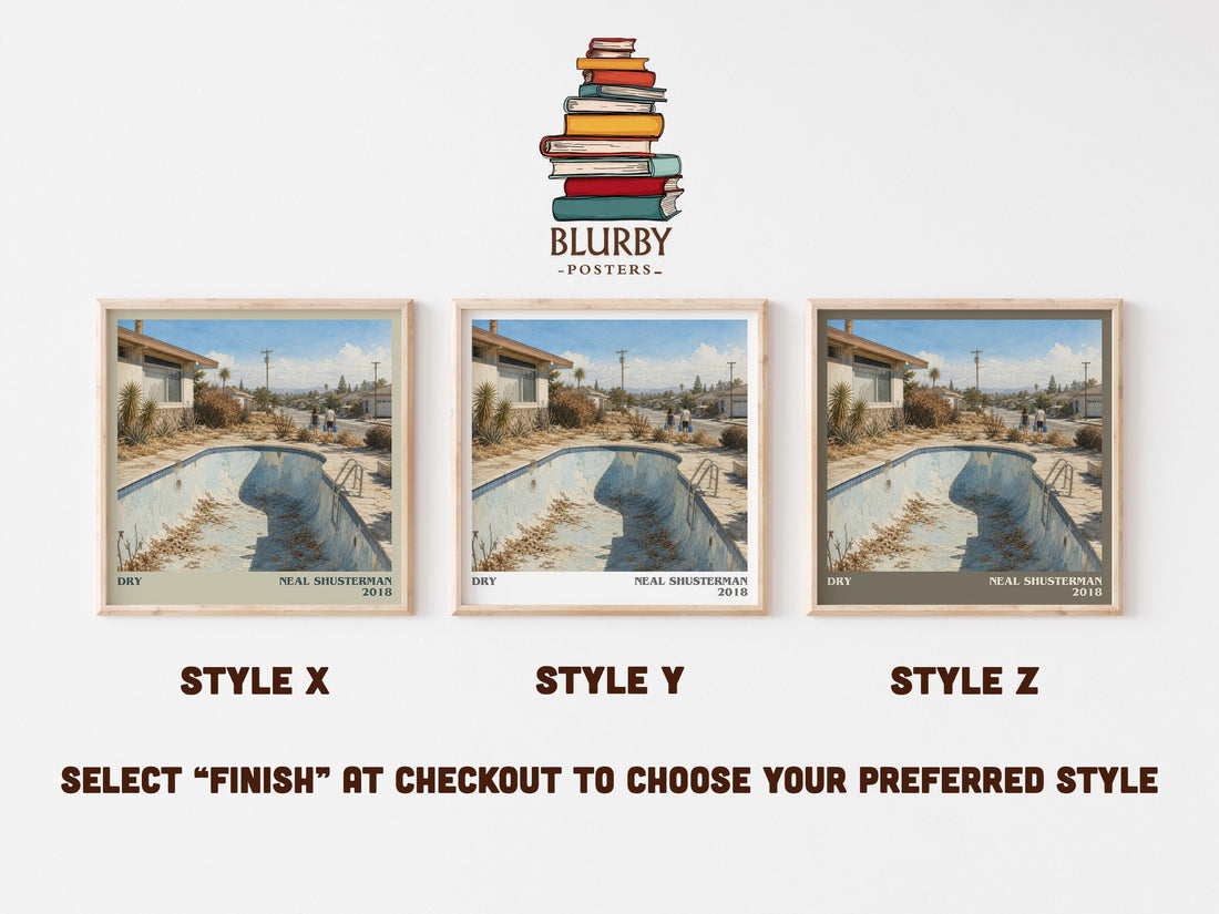 Dry literary print in frame leaning in hallway – dystopian wall art (mockup)