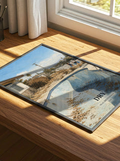 Dry watercolour book poster framed on wall – dystopian wall art