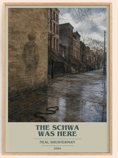 The Schwa was here book cover book poster by Neal Shusterman – framed literary art print