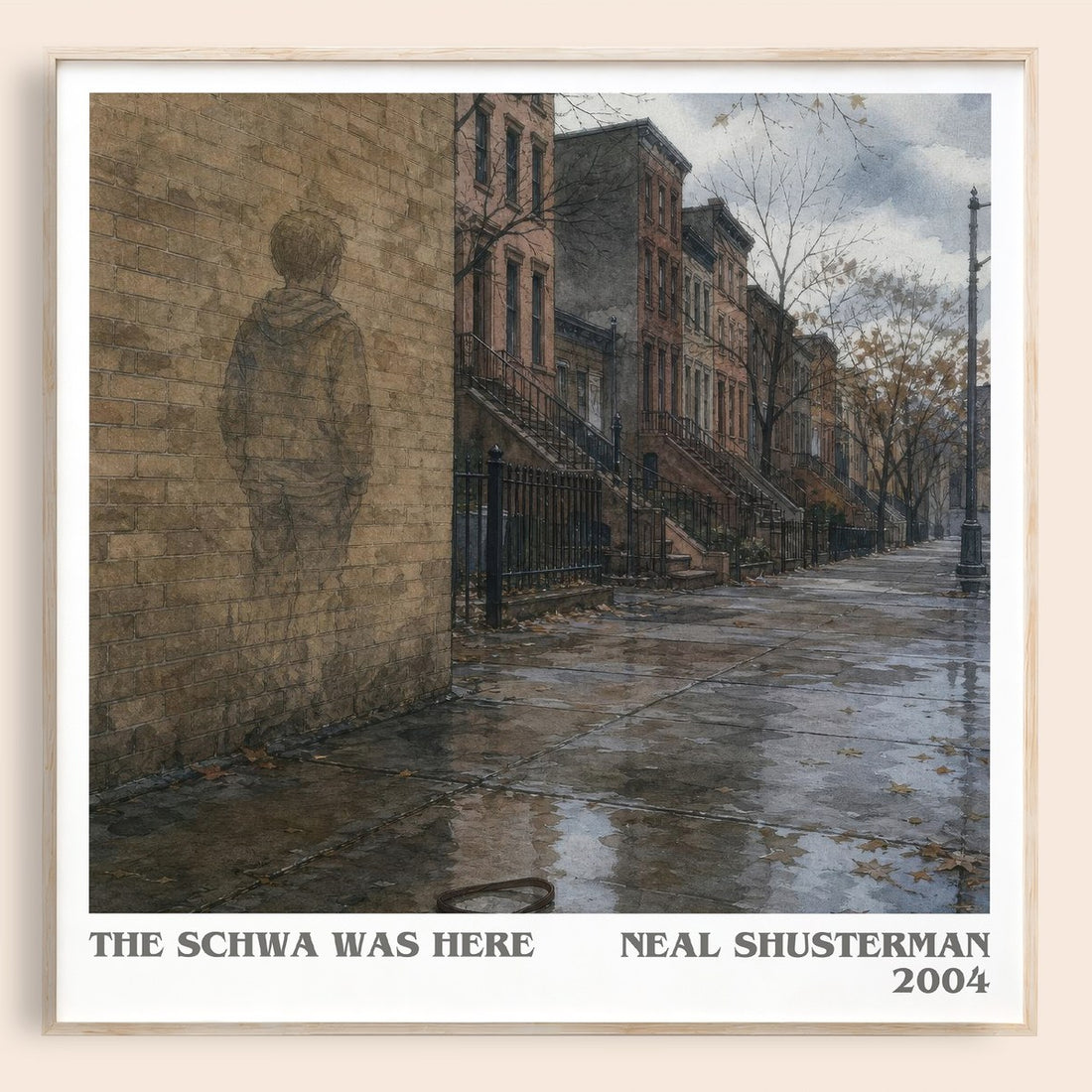 The Schwa was here literary book poster by Neal Shusterman – framed literary art print