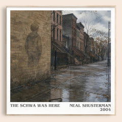 The Schwa was here literary book poster by Neal Shusterman – framed literary art print