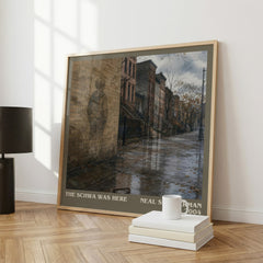 The Schwa was here literary print framed by window – literary home decor