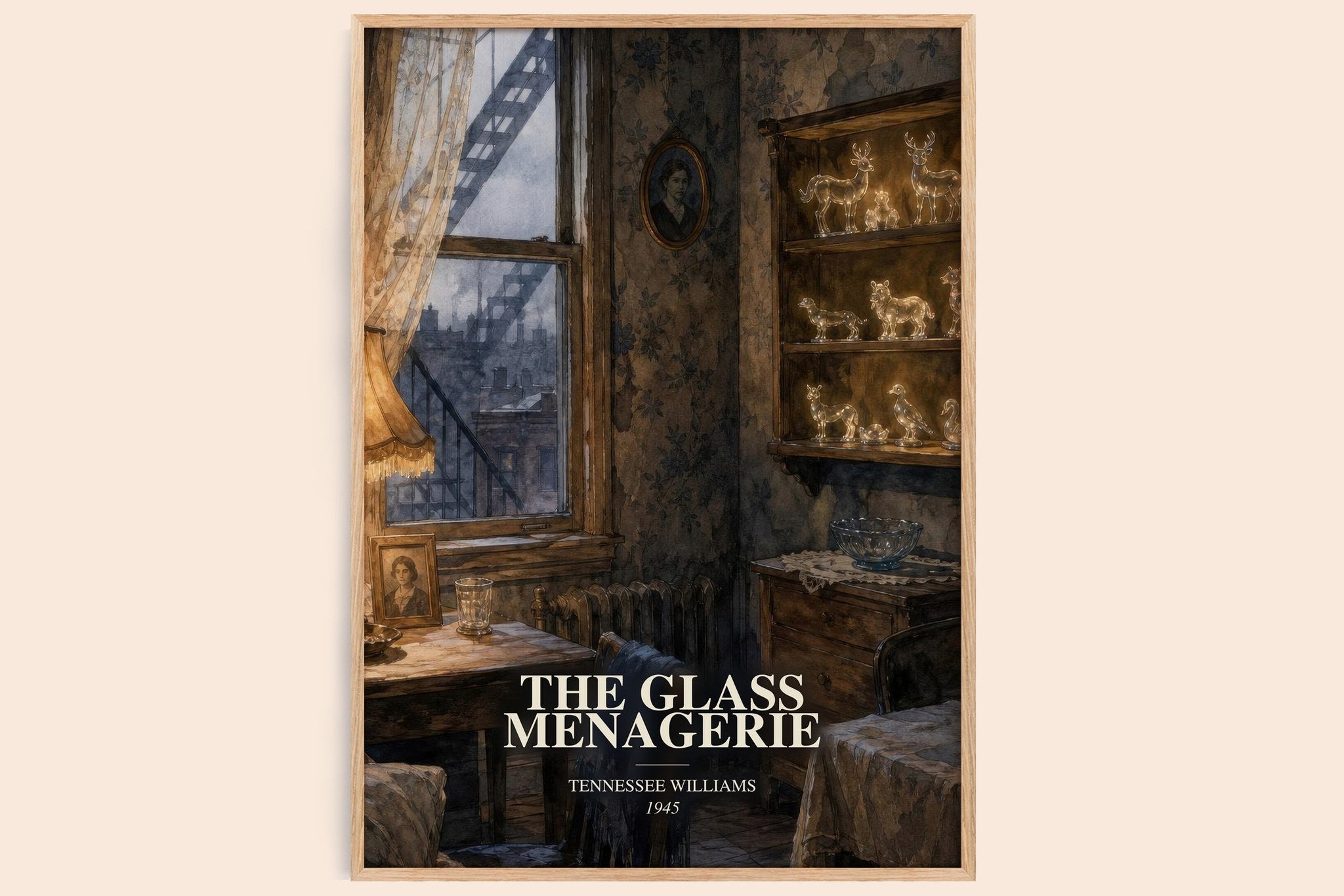 Glass Menagerie Book Watercolour Illustration by Tennessee Williams