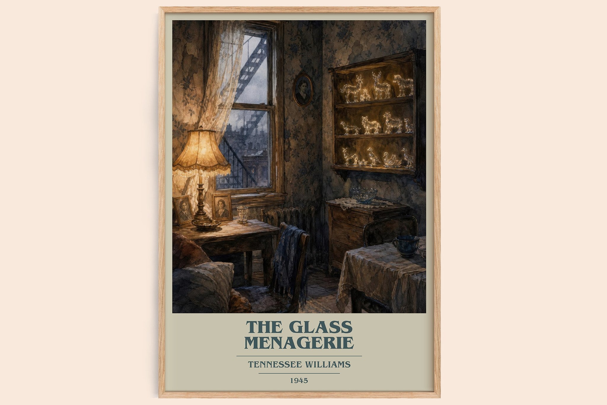 The Glass Menagerie Book Cover Poster by Tennessee Williams