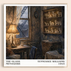 The Glass Menagerie literary book poster by Tennessee Williams – framed literary art print