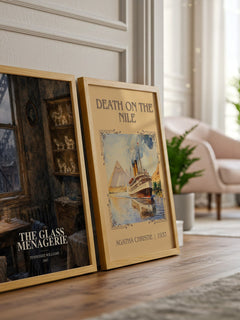 The Glass Menagerie watercolour print framed by window – literary home decor