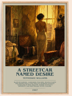 A Streetcar Named Desire bookish book poster by Tennessee Williams – framed literary art print