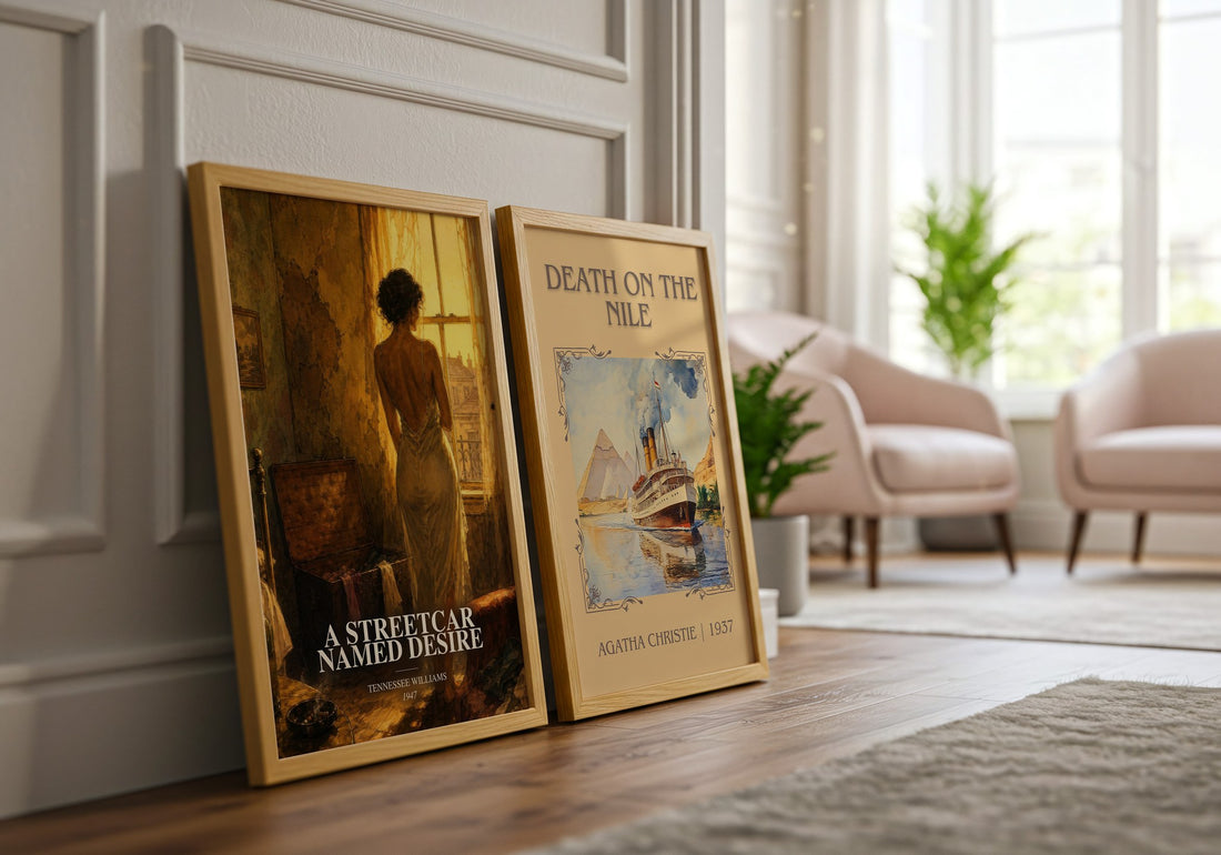 A Streetcar Named Desire watercolour print framed by window – literary home decor
