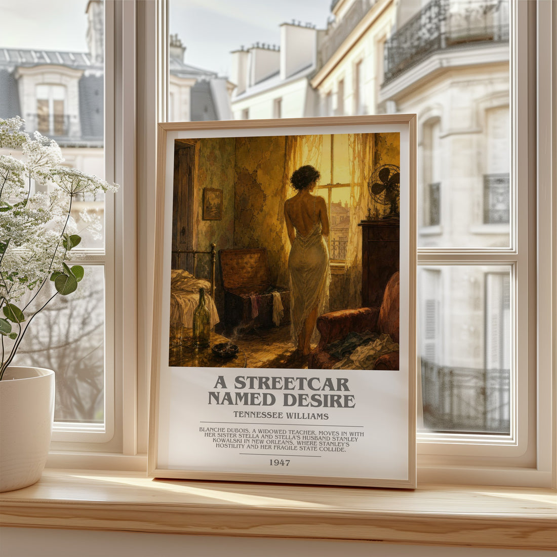 A Streetcar Named Desire bookish poster colour and style options – Tennessee Williams book art