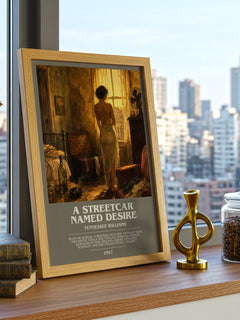 A Streetcar Named Desire bookish print framed by window – literary home decor