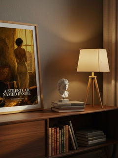 A Streetcar Named Desire watercolour print on bookshelf – Tennessee Williams fan gift
