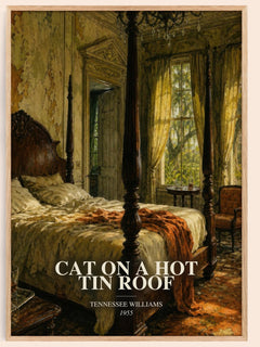 Cat on a Hot Tin Roof watercolour book poster by Tennessee Williams – framed literary art print