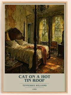 Cat on a Hot Tin Roof book cover book poster by Tennessee Williams – framed literary art print