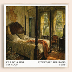 Cat on a Hot Tin Roof literary book poster by Tennessee Williams – framed literary art print
