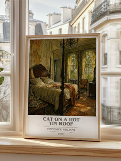 Cat on a Hot Tin Roof book cover poster colour and style options – Tennessee Williams book art