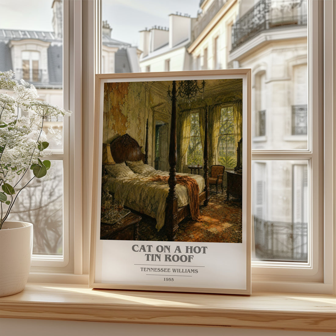 Cat on a Hot Tin Roof book cover poster colour and style options – Tennessee Williams book art
