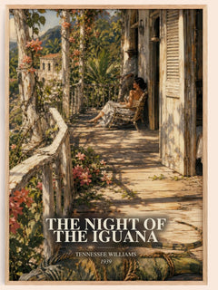 The night of the iguana watercolour book poster by Tennessee Williams – framed literary art print