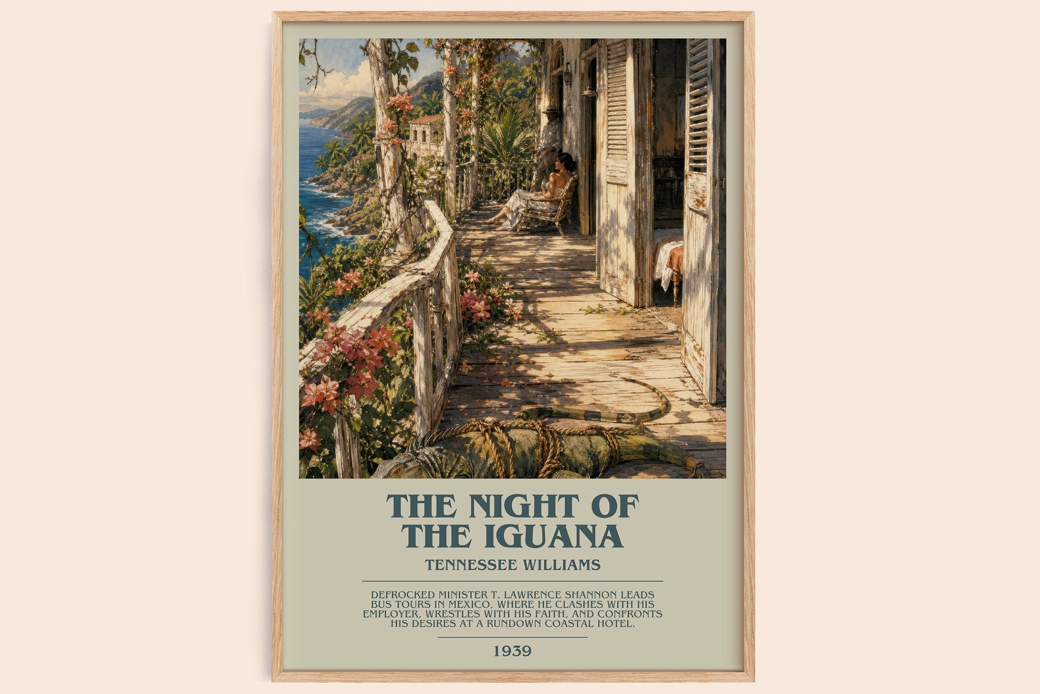 The night of the iguana Bookish Wall Art by Tennessee Williams