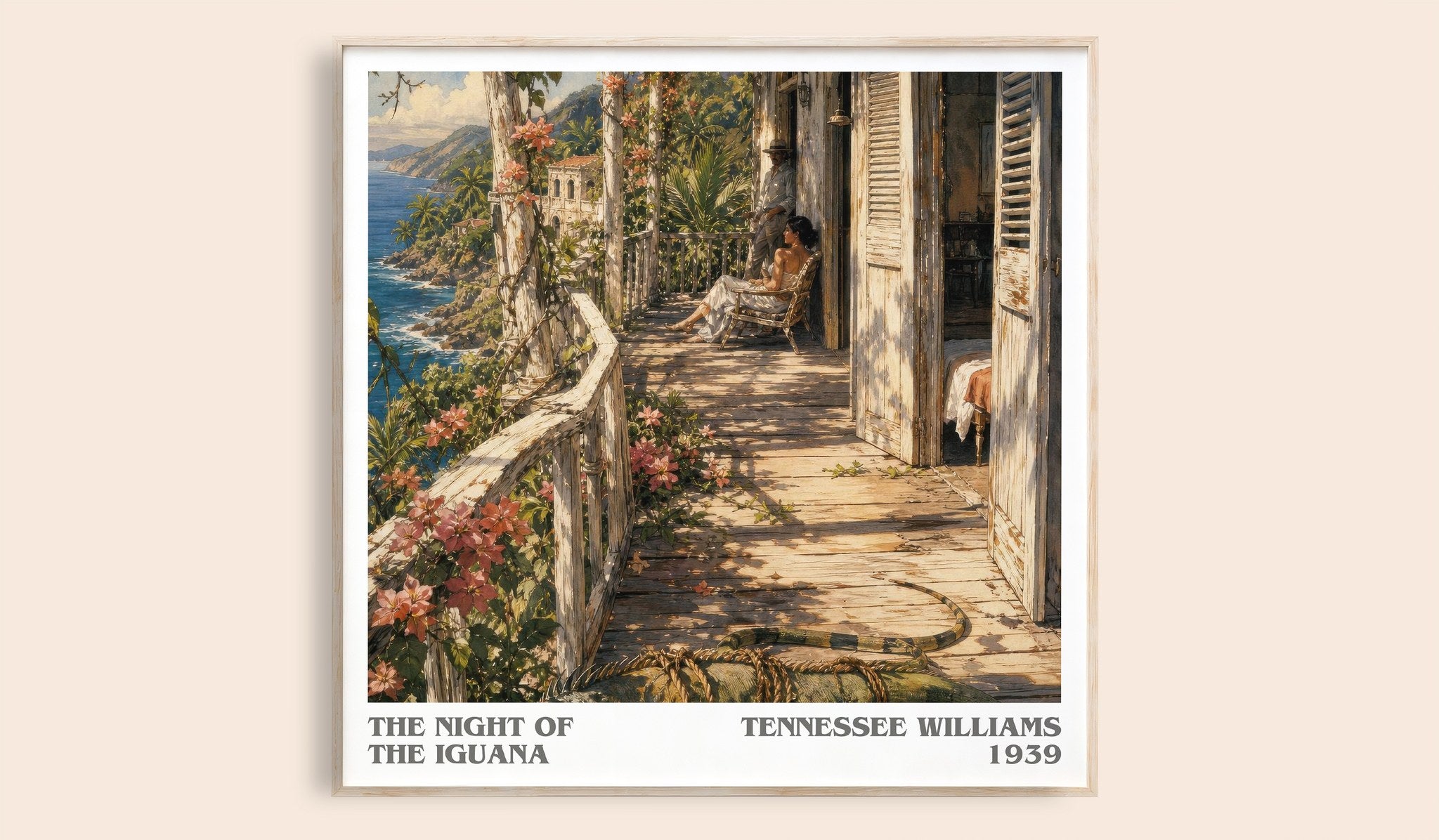 The night of the iguana Literary Art Print by Tennessee Williams
