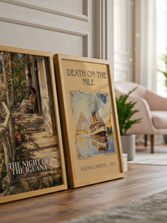 The night of the iguana watercolour print framed by window – literary home decor