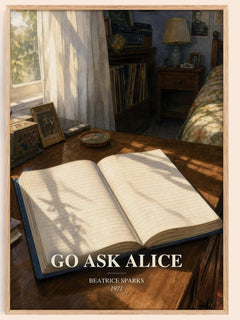 Go Ask Alice watercolour book poster by Beatrice Sparks – framed literary art print