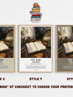 Go Ask Alice bookish print in frame leaning in hallway – young adult wall art