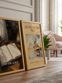 Go Ask Alice watercolour print framed by window – literary home decor