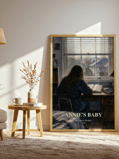 Annie's Baby watercolour print in frame leaning in hallway – young adult wall art